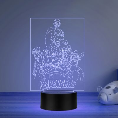 3D Illusion Avengers Group Night lamp multicolored Gift for Kid & Anime Lover Desk Table lamp Gift for Birthday